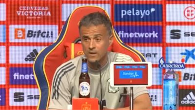 Luis Enrique durante la rueda de prensa.