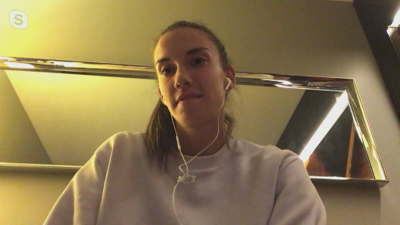 Irene Burillo, durante su charla con Aragón Deporte desde su hotel en Londres.