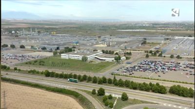 Imagen aérea de una empresa aragonesa.