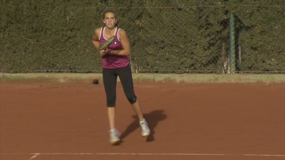 Irene Burillo, durante un partido. Imagen: Aragón Deporte.