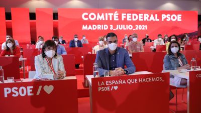El presidente del Gobierno, Pedro Sánchez, en la celebración del Comité Federal del PSOE.