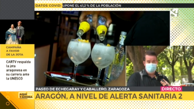 El portavoz del ocio nocturno en Aragón, Alberto Campuzano en el programa 'Aquí y Ahora' de Aragón TV.