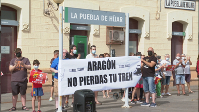 Movilización este domingo en La Puebla de Híjar.