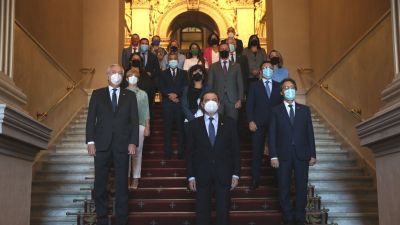 Foto previa a la reunión en el Ministerio de Agricultura.