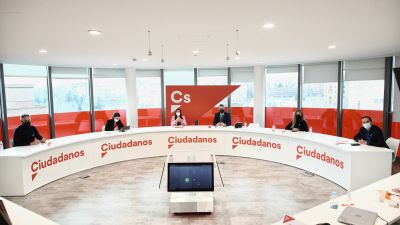 Reunión de la comisión permanente de Ciudadanos, presidida por Inés Arrimadas. (Archivo).