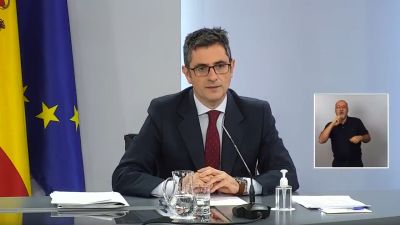 Félix Bolaños, ministro de la Presidencia en la rueda de prensa posterior al Consejo de Ministros.