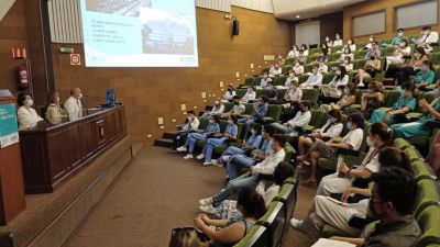 Acto de bienvenida a los residentes en el Hospital Miguel Servet de Zaragoza.