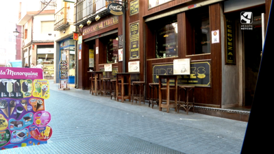 Terraza de un bar en Teruel.