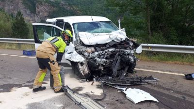 Imagen del accidente en Búbal (Huesca).