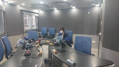 El alcalde de Huesca, Luis Felipe, durante la entrevista en Aragón Radio.
