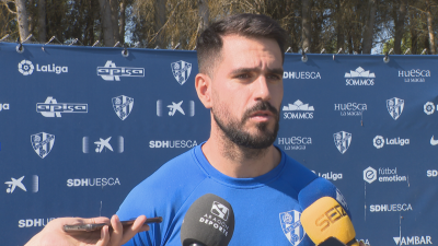 Pablo Insua tras el entrenamiento de este viernes.