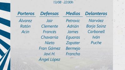 Convocatoria del Real Zaragoza ante la UD Ibiza.