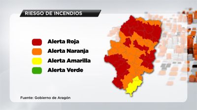 Aragón riesgo de incendios