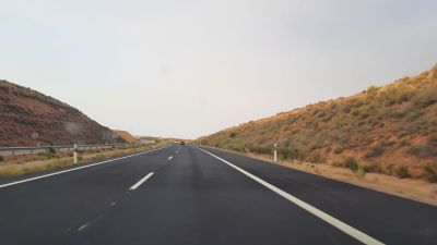 Imagen de la A-23 este domingo con sentido a Zaragoza.