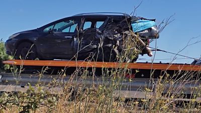 Imagen del accidente de tráfico, en AP-68.