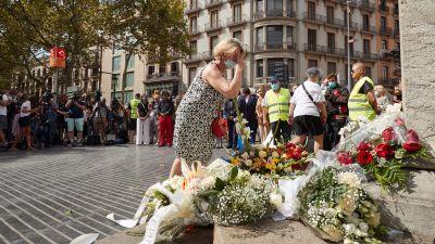 Homenaje en las Ramblas de Barcelona en memoria de las víctimas del atentado terrorista del 17 de agosto de 2017.