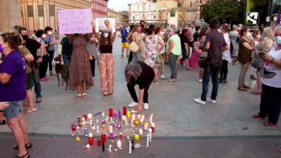 Imagen de la manifestación en apoyo al pueblo afgano en Zaragoza.