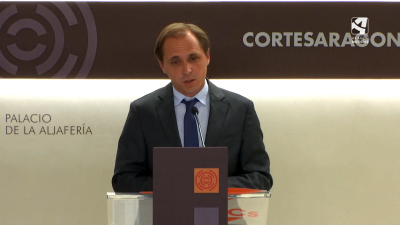 El portavoz de Ciudadanos en Educación, Cultura y Deporte en las Cortes de Aragón, Carlos Trullén, este martes.
