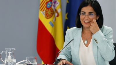 La ministra de Sanidad, Carolina Darias, durante la rueda de prensa tras el Consejo Interterritorial.