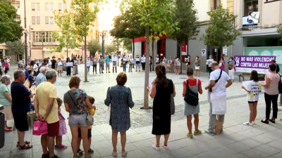 Imagen de la concentración en apoyo al pueblo afgano en Huesca.