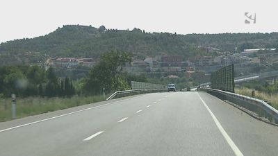 Travesía de la N-232 en las inmediaciones de Alcañiz.