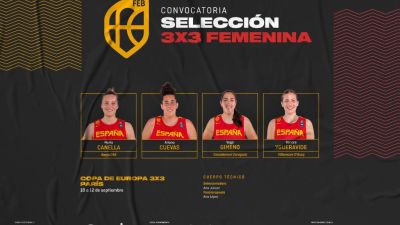 Convocatoria de la selección española femenina de 3x3 para la Copa de Europa de París.