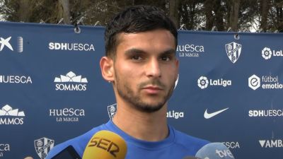 Florian Miguel, antes del entrenamiento de este martes.