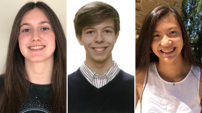 Lara Polo, Hernán Gracia y Lucía Albero, tres de las mejores notas de la EvAU en Aragón.