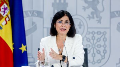 La ministra de Sanidad, Carolina Darias, durante una rueda de prensa posterior a la reunión del Consejo Interterritorial del Sistema Nacional de Salud (EP).