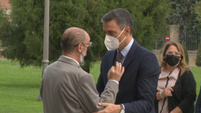 Pedro Sánchez y Javier Lambán.