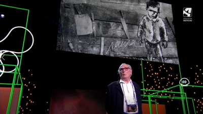El director oscense Carlos Saura, en la gala inaugural del Festival de San Sebastián.