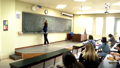 Una clase en la Universidad de Zaragoza.