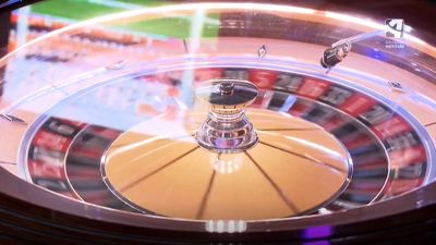 Una ruleta en un local de juego.