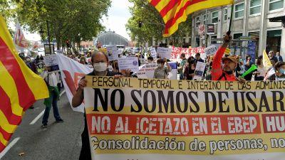 Manifestantes aragoneses este sábado en Madrid.