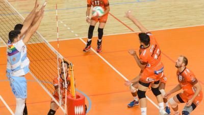 El CV Teruel durante el partido.