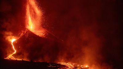 La nueva colada de lava del volcán de Cumbre Vieja, a 25 de septiembre de 2021, en La Palma.