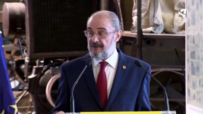 Javier Lambán, durante su intervención de este viernes.