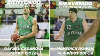 Los dos jugadores del Levitec. Foto: Levitec Huesca.