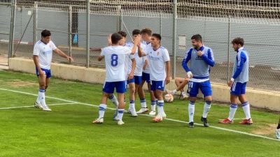 El Deportivo Aragón celebra uno de los goles. Foto: Real Zaragoza.