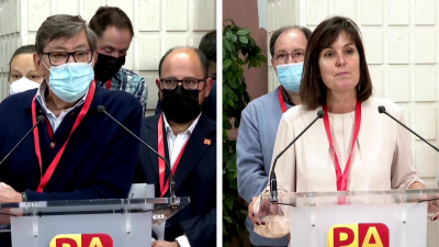 Arturo Aliaga, presidente del PAR, y Elena Allué, candidata al cargo.