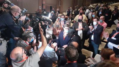 Arturo Aliaga, presidente del PAR, tras ser reelegido.