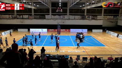 El CV Teruel durante el partido ante el Boiro.