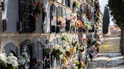 Imagen de varios nichos del cementerio de Torrero. (Foto: Ayuntamiento de Zaragoza)