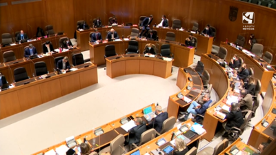 Sesión parlamentaria para aprobar el techo de gasto.