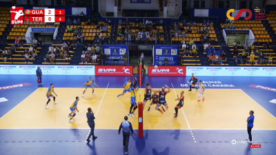 El CV Teruel durante el partido ante Guaguas.