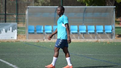 Hellen Mubanga durante un entrenamiento.