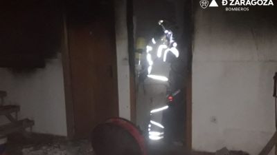 Vivienda calcinada en Plasencia de Jalón, Zaragoza (Diputación de Zaragoza).