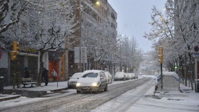 Imagen de las calles de Huesca tras el paso de la borrasca Filomena.