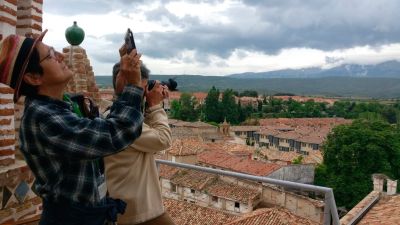 Turistas en el cimborrio de la Catedral de Tarazona.