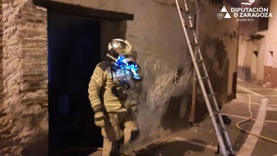 Incendio en una casa deshabitada en Tarazona. / Diputación de Zaragoza.